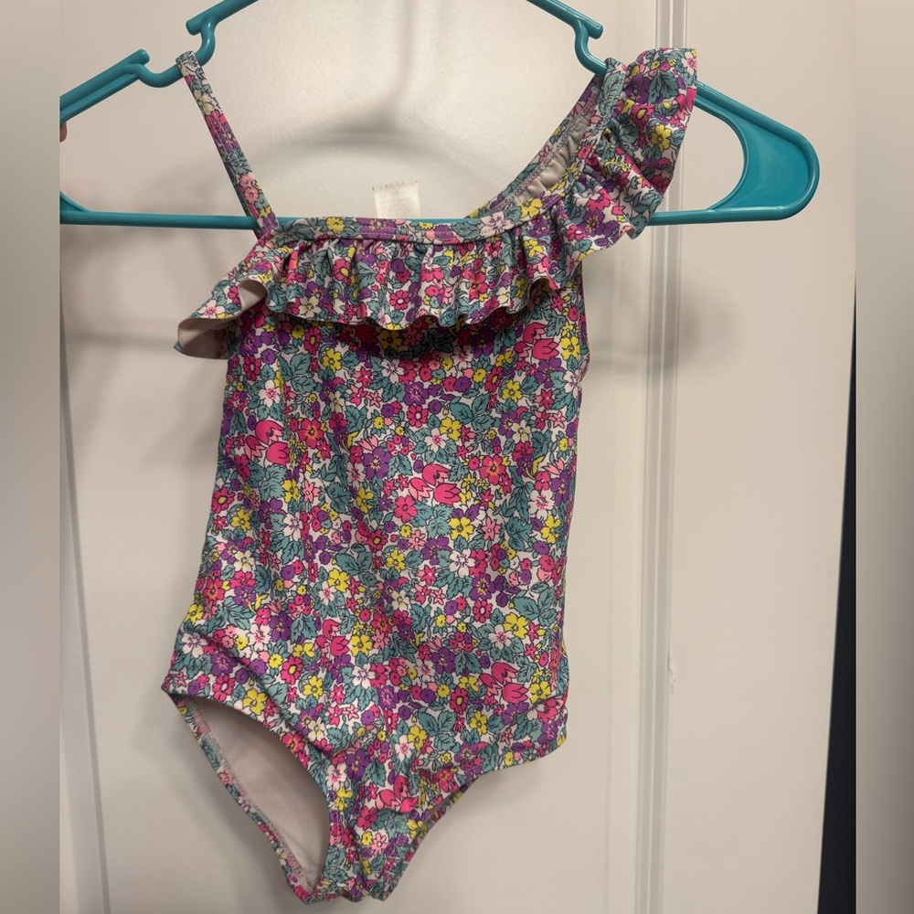 Carter's Floral Kids Swim One Piece - Pink and Blue